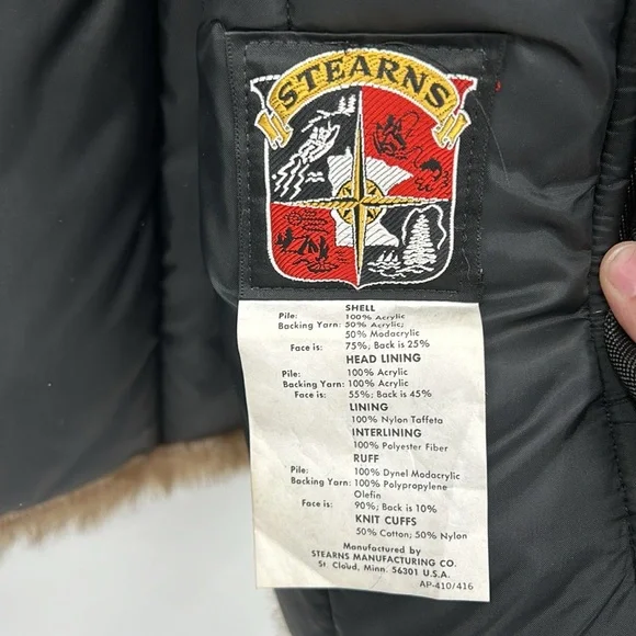 Vintage Stearns Faux Fur Coat Women's Small Brown‎ Parka Eskimo 70's